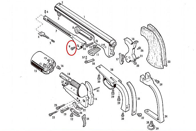 Pietta Plunger Screw 403 diagram