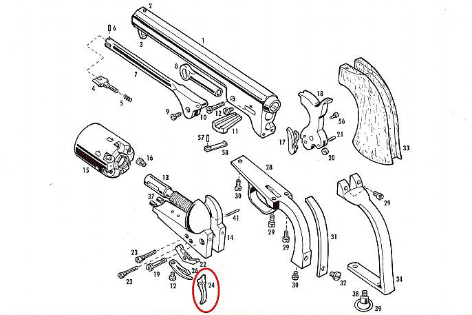 Pietta Trigger for 1851 Navy revolvers