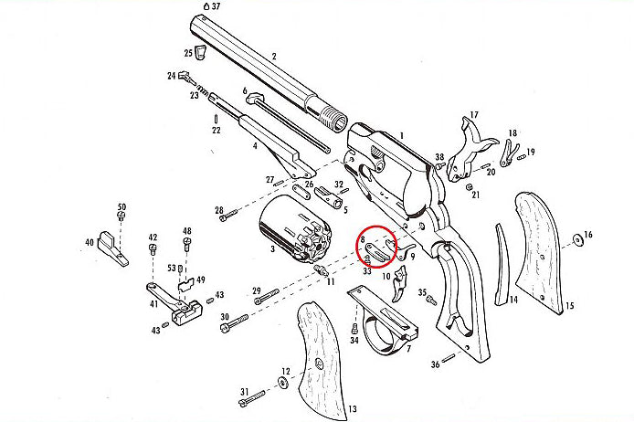 Pietta Trigger & Bolt Spring For Navy Revolvers diagram
