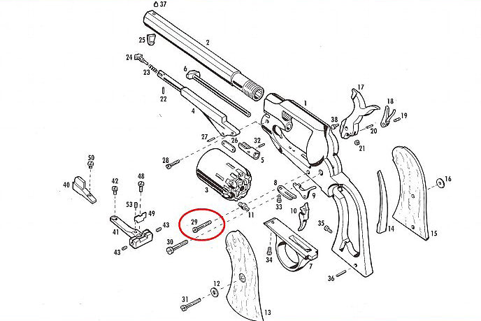 Pietta Trigger Screw 451 diagram