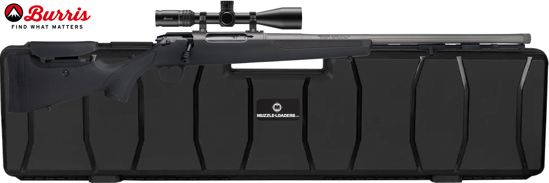Traditions™ NitroBolt - Burris Veracity PH Scope Combo - .50 Cal - Black & Tungsten CeraKote™ - CR94660440BVC Hard Case