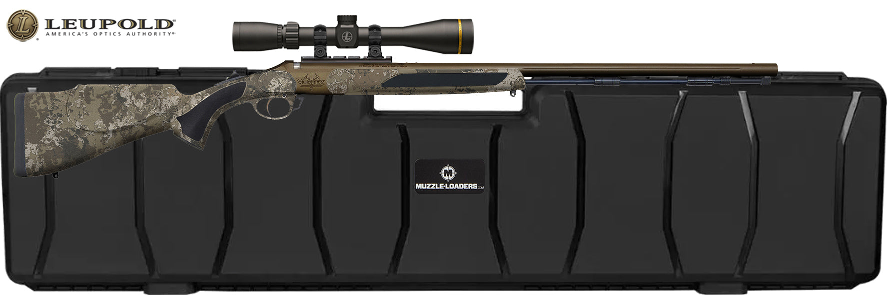 Traditions™ Vortek StrikerFire VAPR™ Leupold Scope - .50 Cal Burnt Bronze Cerakote™ w/ Veil Wideland Camo - 1:24" Twist - R5-568804625LC Hard Case