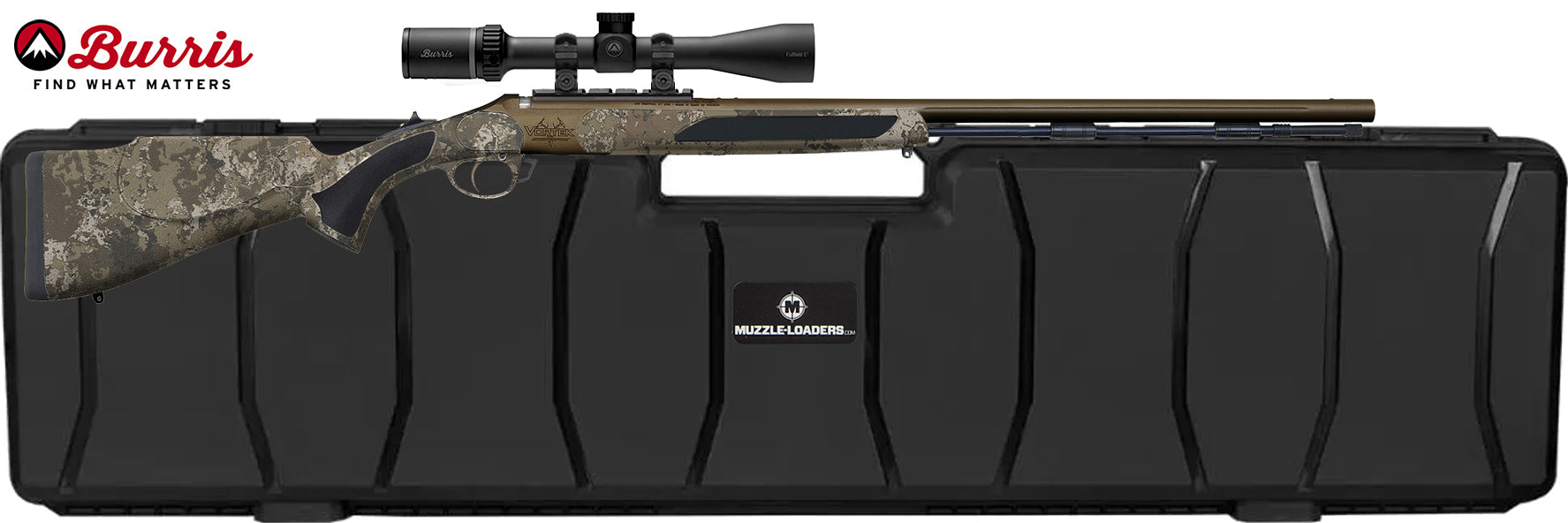 Traditions™ Vortek StrikerFire VAPR™ Burris Scope - .50 Cal Burnt Bronze Cerakote™ w/ Veil Wideland Camo - 1:24" Twist - R5-568804625BFC Hard Case