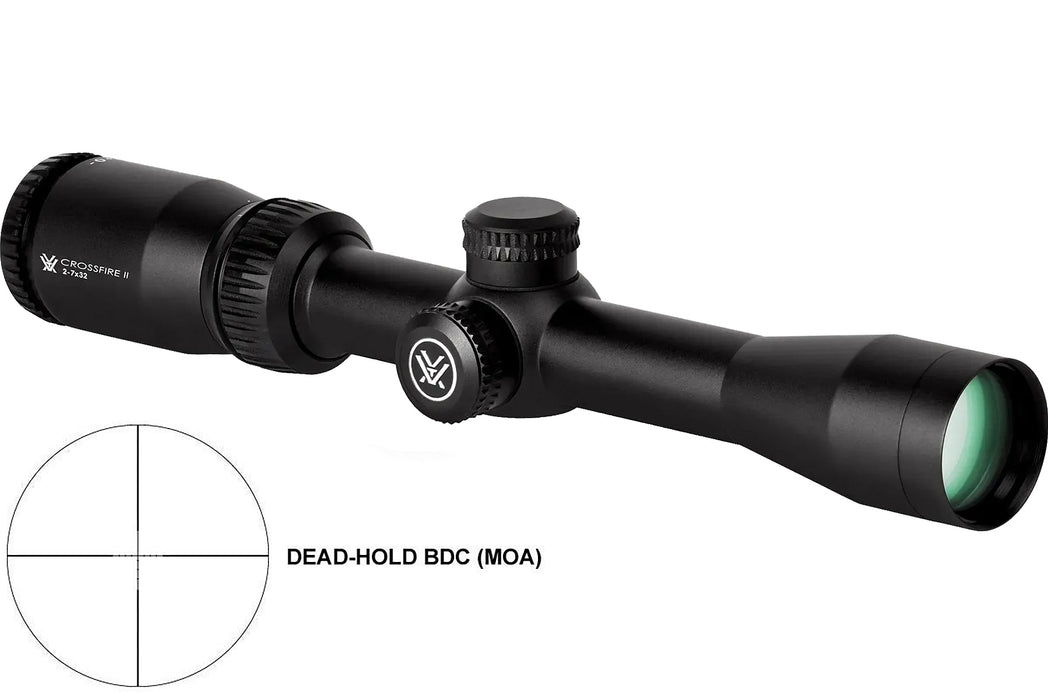 Vortex® Crossfire II Riflescope - V Plex & Dead-Hold BDC Reticle 1" Scope Tube