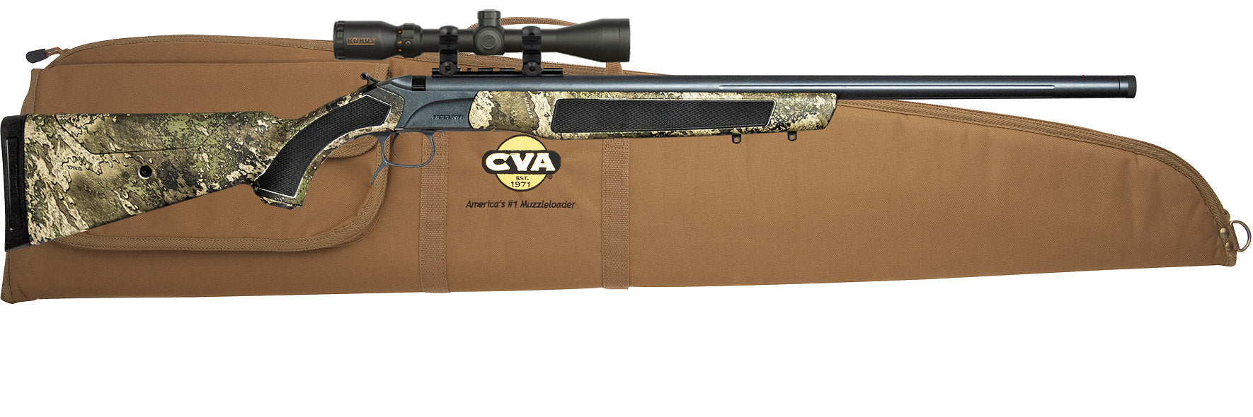 CVA™ Accura MR-X Scope Package - .50 Cal Cerakote Barrel w/ True Timber™ Strata Camo Stock - PR6223NSC
