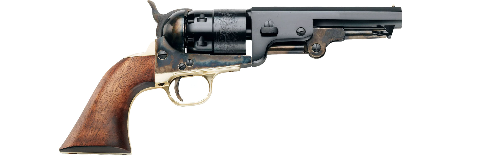 Pietta™ 1851 Navy Yank Sheriff Steel Black Powder Revolver - .44 Caliber 5.5" Blued Barrel - YAS44