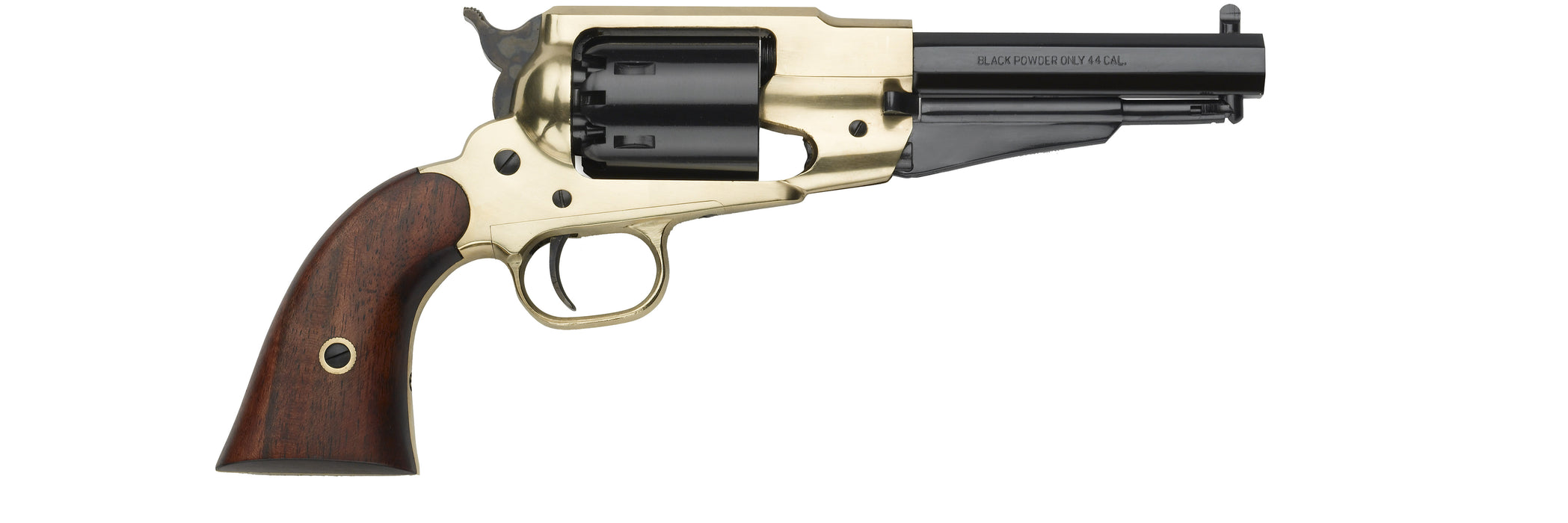 Pietta™ 1858 Remington Texas Sheriff Black Powder Revolver - Brass Frame .44 Caliber - 5.5" Barrel - RGBSH44