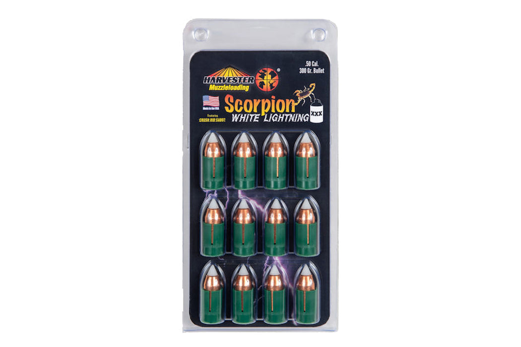Harvester® White Lightning Bullets - .50 Caliber 300 Grain Saboted Bullets - 12 Pack - H14430