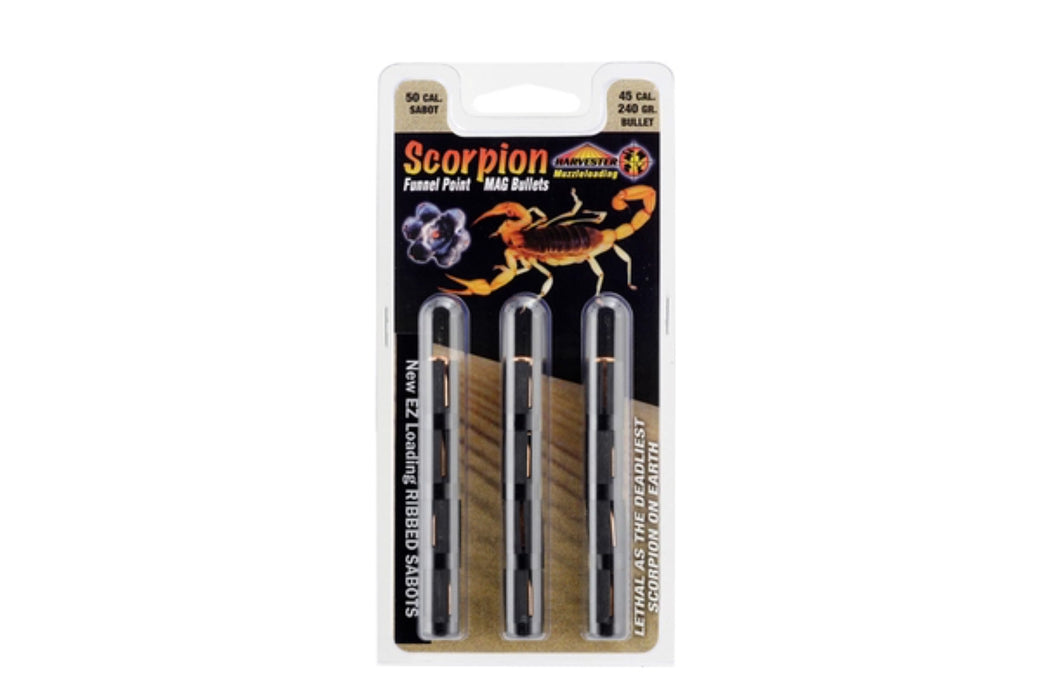 Harvester® Scorpion Funnel Point Mag Bullets - .54 Caliber - 260 & 300 Grain Saboted Bullets