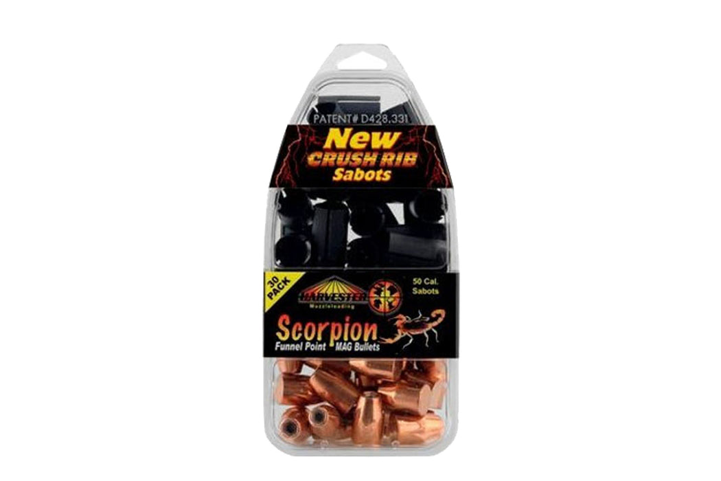 Harvester® Scorpion Funnel Point Mag Bullets - 260 & 300 Grain Saboted Bullets - .50 Caliber