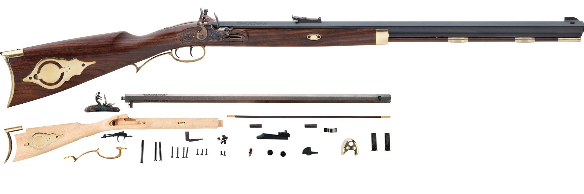 L/H Investarm® Bridger Hawken Flintlock Rifle Kit | .54 Cal | Muzzle ...
