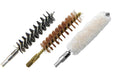 Muzzleloader .50 Cal Bore Brush Set - Cotton Swab, Nylon Brush, Brass Brush - MZ4106