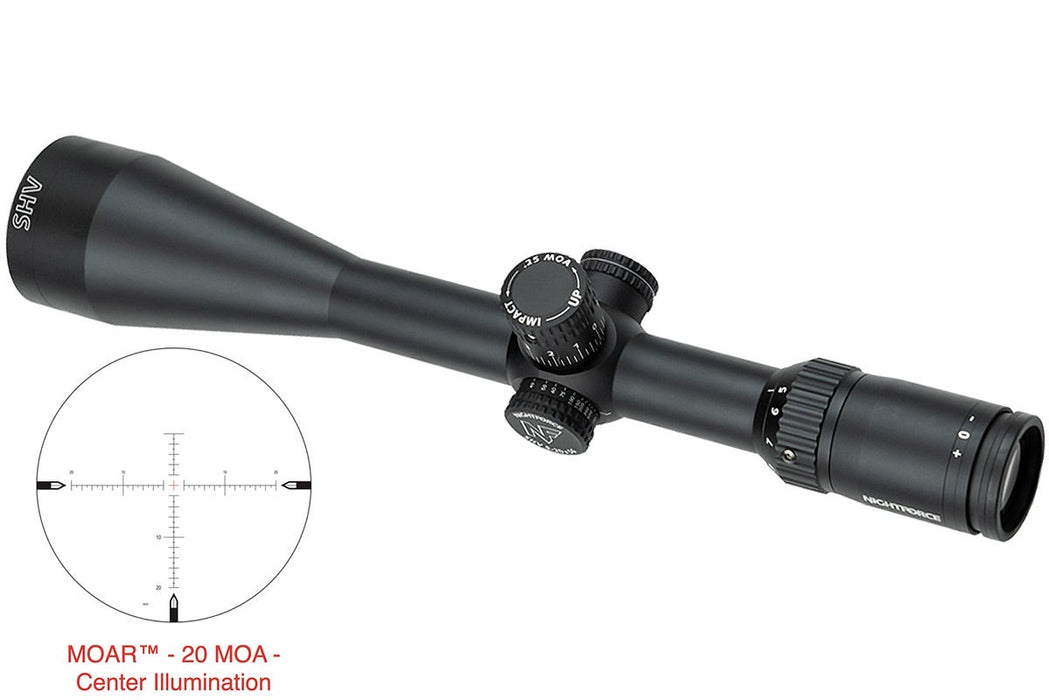 Nightforce® SHV™ 5-20x56mm F2 MOA Scope w/ ZeroSet™ - Second Focal Plane - 30mm Tube - Illuminated & Non-Illuminated