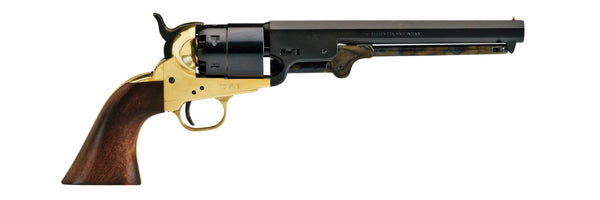 Pietta™ 1851 Confederate Navy Black Powder Revolver Pistol - .44 Caliber 7.5" Blued Barrel Brass Frame - REB44