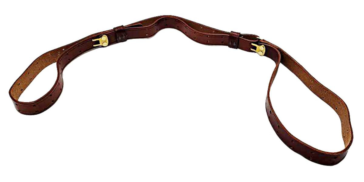 Vintage Hunter 200-1" Leather Brass Clips Adjustable Rifle Sling with Swivels Vintage Hunter 200-1" Leather Brass Clips Adjustable Rifle Sling with Swivels
